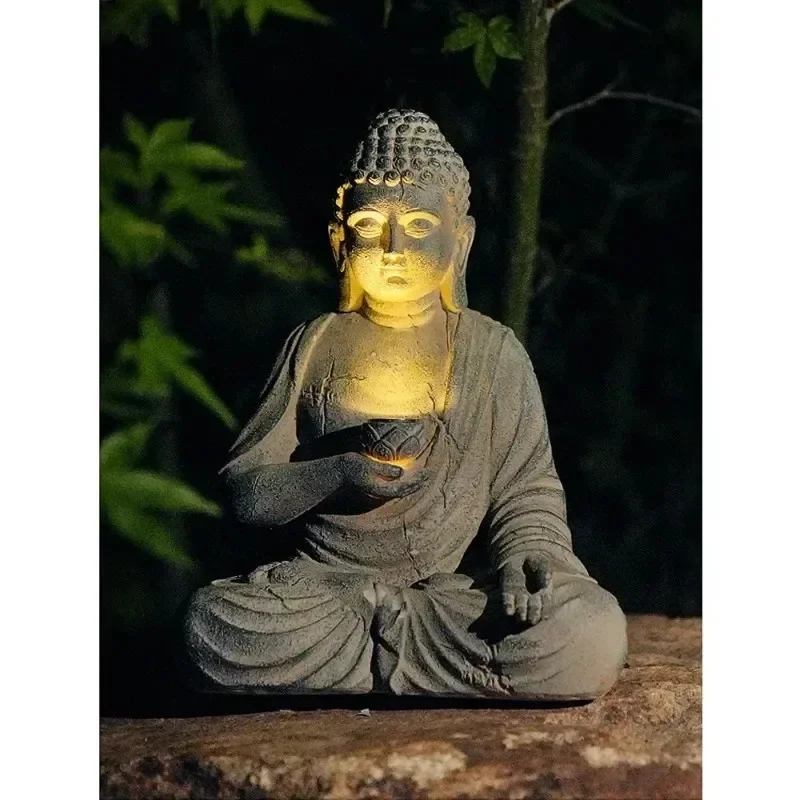 Outdoor Zen Lighting - Statue de Bouddha en résine à