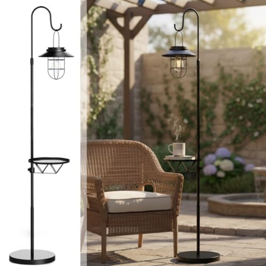 Outdoor Lighting Hooks - Lampadaire solaire avec table, support de