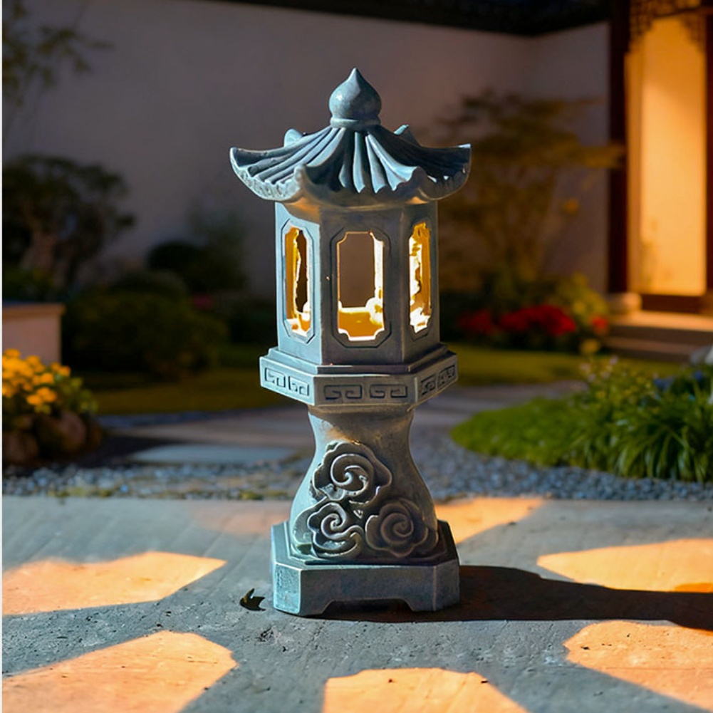 Outdoor Zen Lighting - Lanterne pagode solaire Zen avec matériau