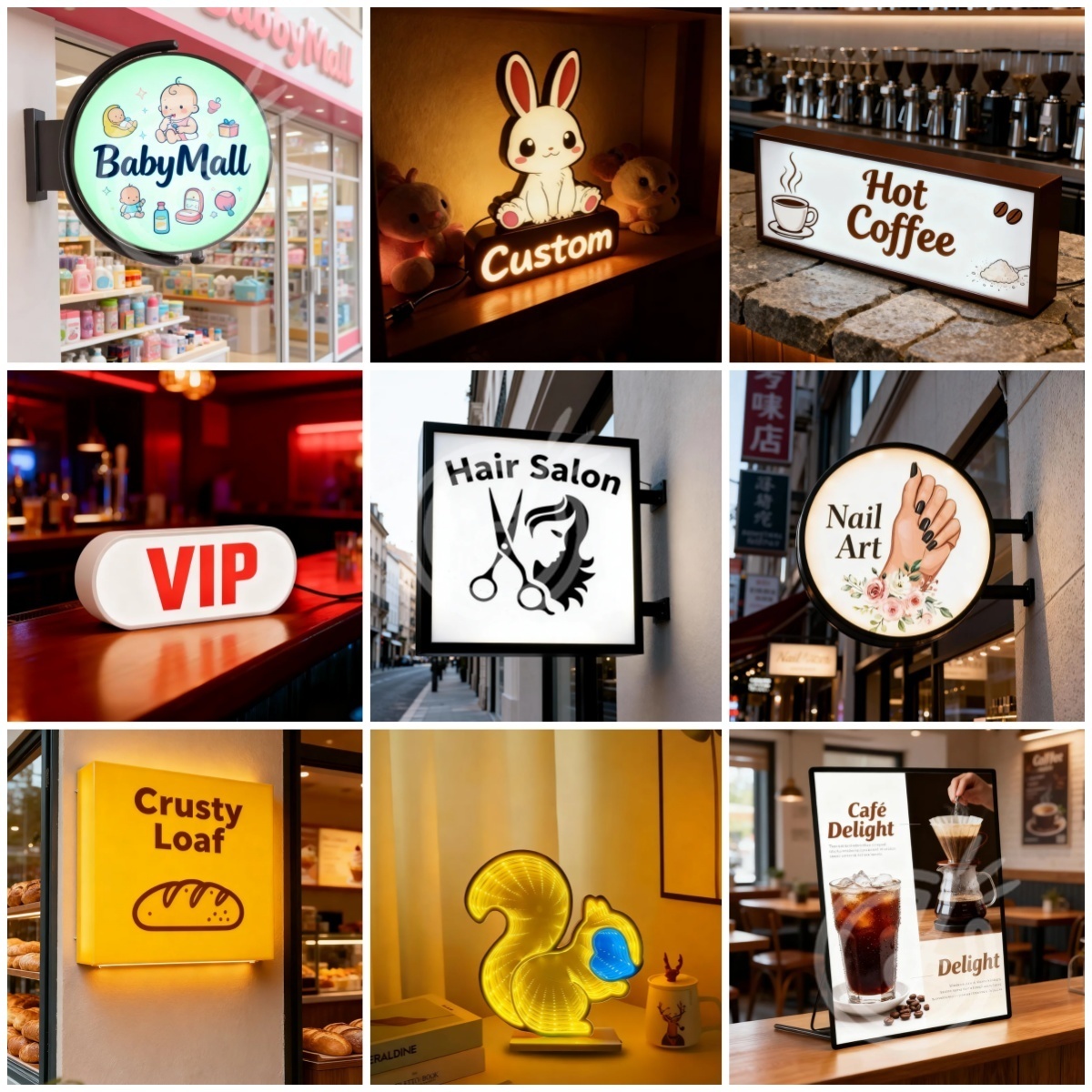 Outdoor Lighting Logo - Enseignes en acrylique personnalisées, lettres LED