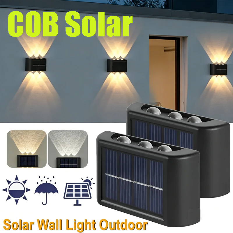 Outdoor Lighting Landscape - Lampe murale solaire COB, étanche, éclairage