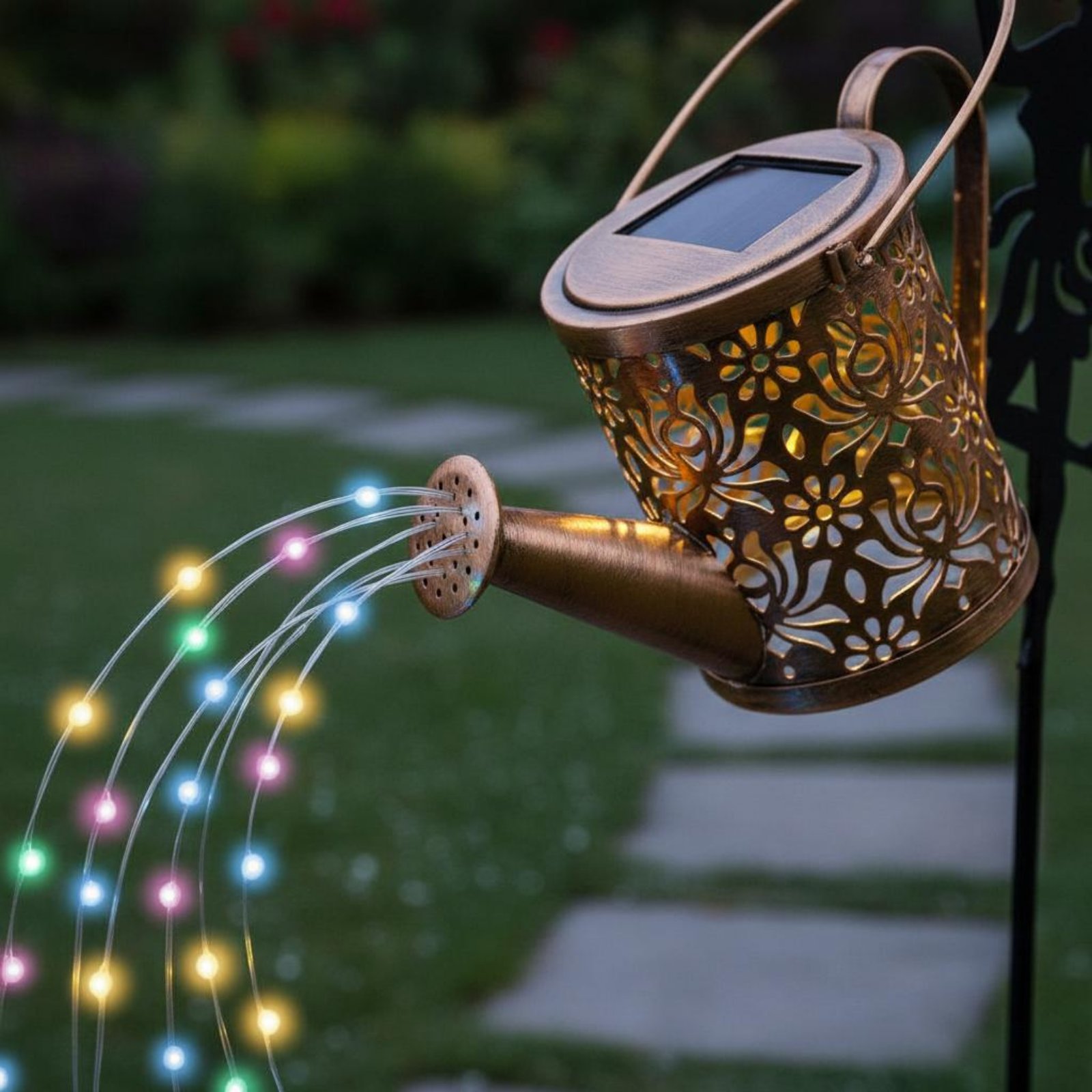 Outdoor Lighting Yard Decoration - Arrosoir solaire lumineux décoratif à projection,