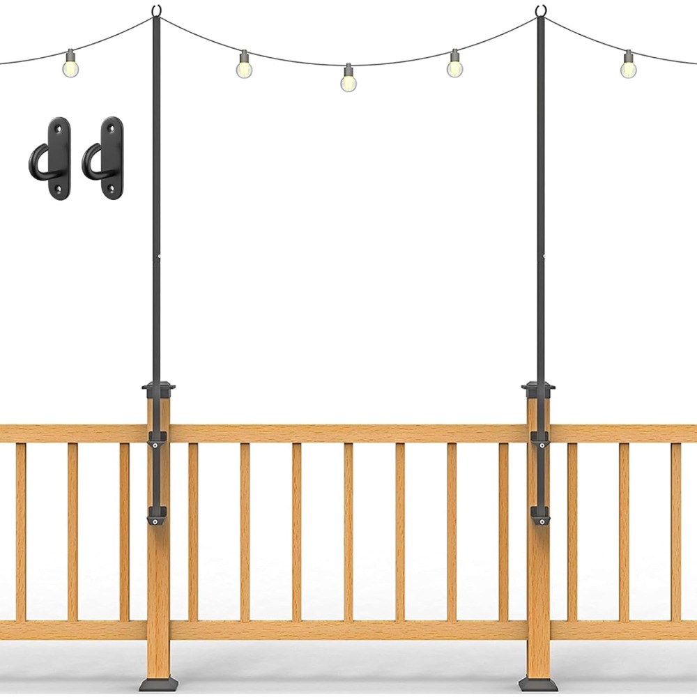 Outdoor Lighting Hooks - Paquet de 2 poteaux lumineux de