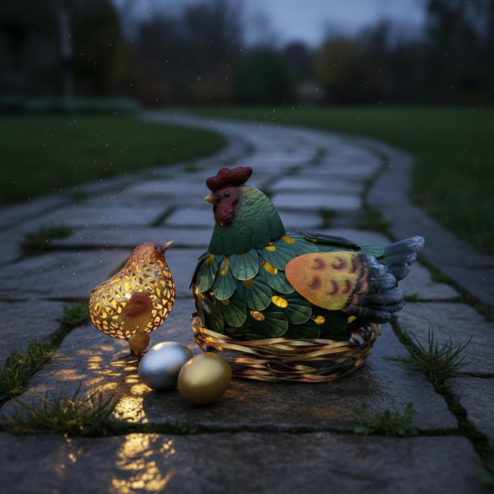 Outdoor Lighting Yard Decoration - Lanterne solaire en forme de poulet,