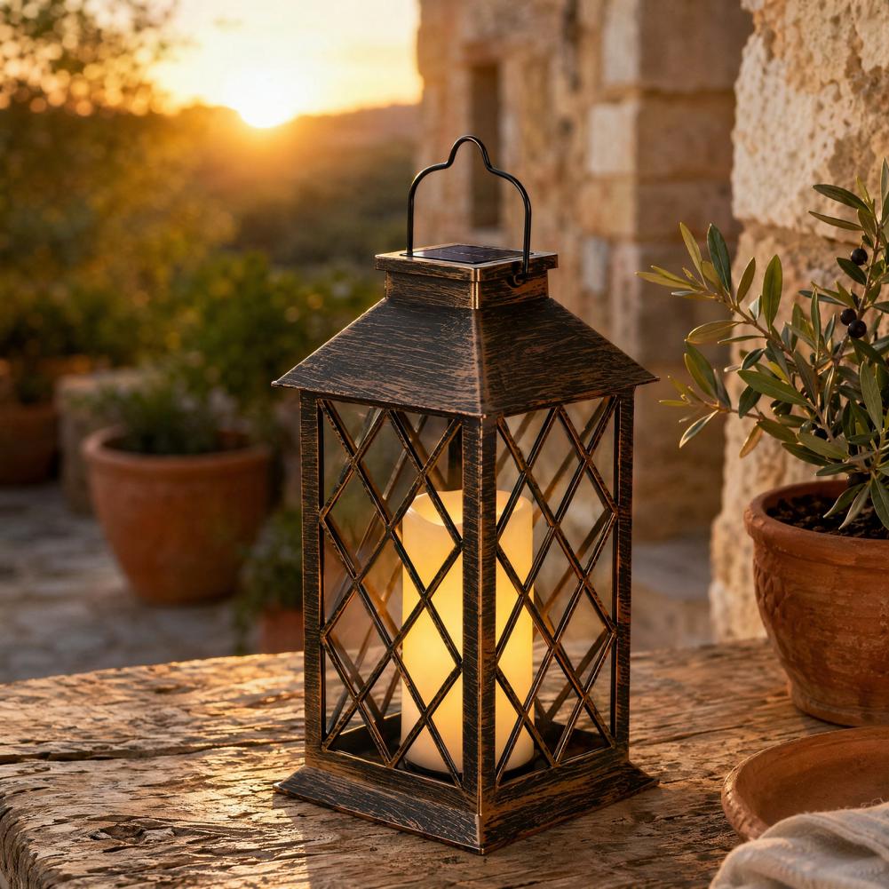 Outdoor Lighting Yard Decoration - Lanterne solaire rétro, lanterne solaire extérieure