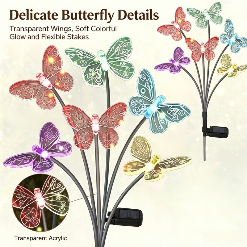 Outdoor Lighting For Patio - Lampes solaires en forme de papillon,