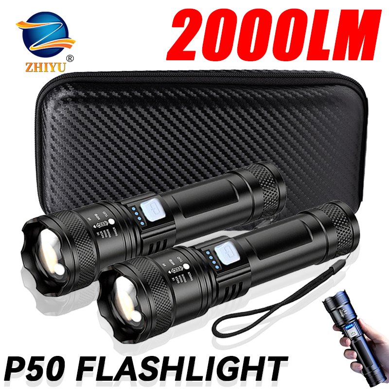 Outdoor Lighting Nearby - Lampe de poche tactique LED 2000LM,