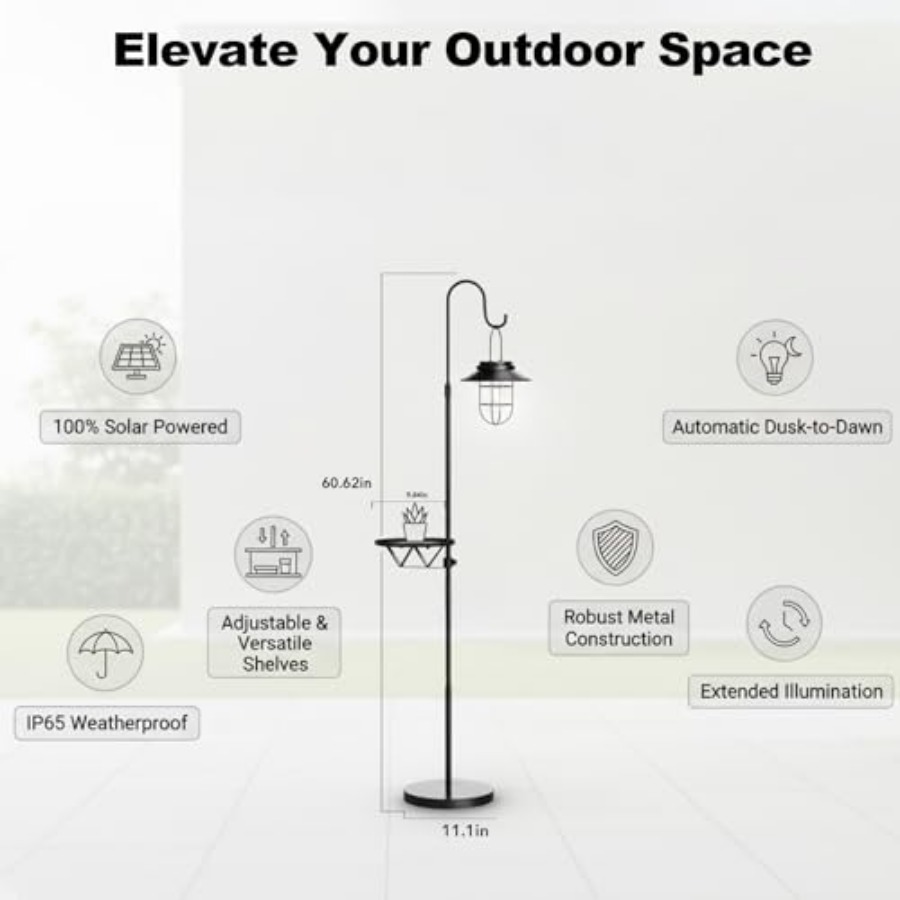 Lampadaire solaire avec table, - Outdoor Lighting Hooks avis et prix