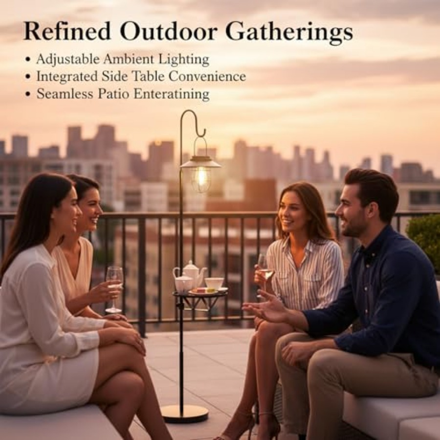 Lampadaire solaire avec table, - Outdoor Lighting Hooks avis et prix