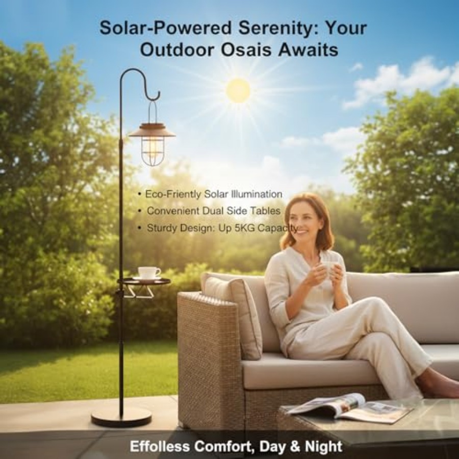 Lampadaire solaire avec table, - Outdoor Lighting Hooks avis et prix