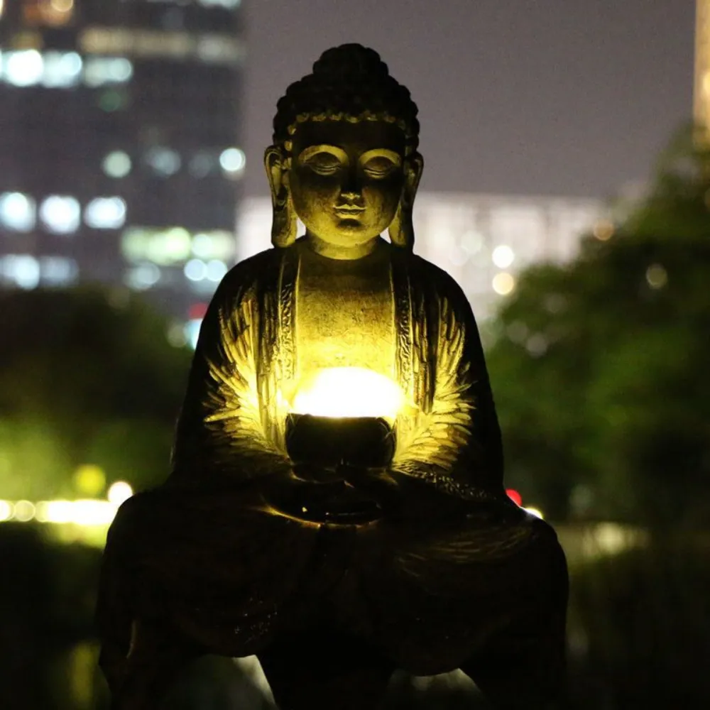 Statue de bouddha solaire d'ex - Outdoor Zen Lighting avis et prix