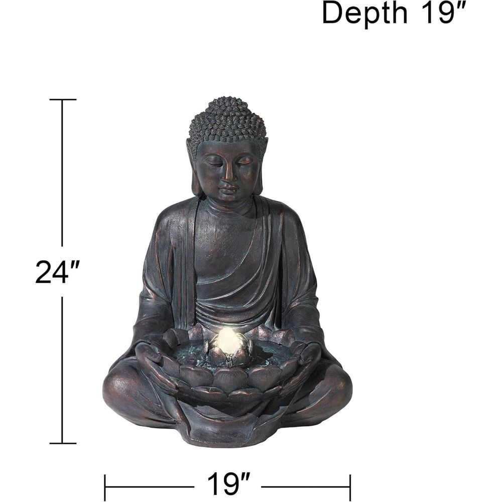 Bouddha méditant de 24 pouces  - Outdoor Zen Lighting avis et prix