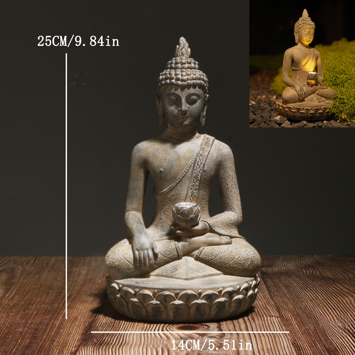 Statue de Bouddha solaire insp - Outdoor Zen Lighting avis et prix