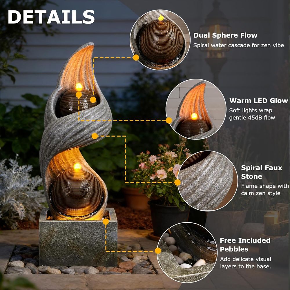 Fontaine d'eau extérieure de 4 - Outdoor Zen Lighting avis et prix