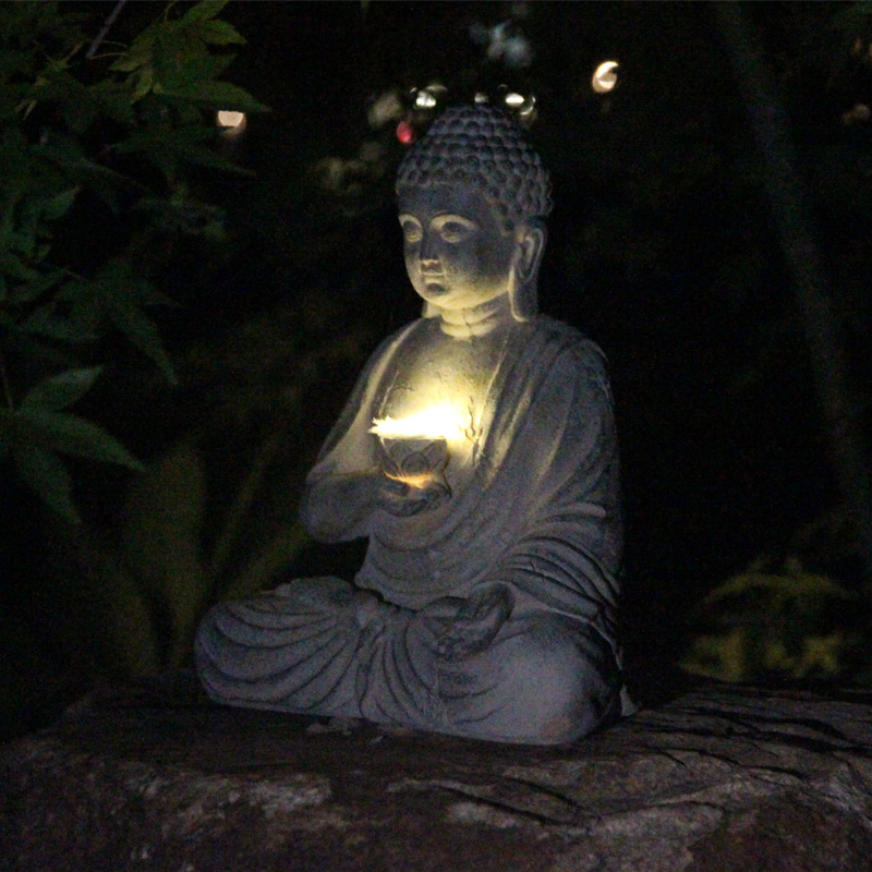 Statue de bouddha solaire en r - Outdoor Zen Lighting avis et prix