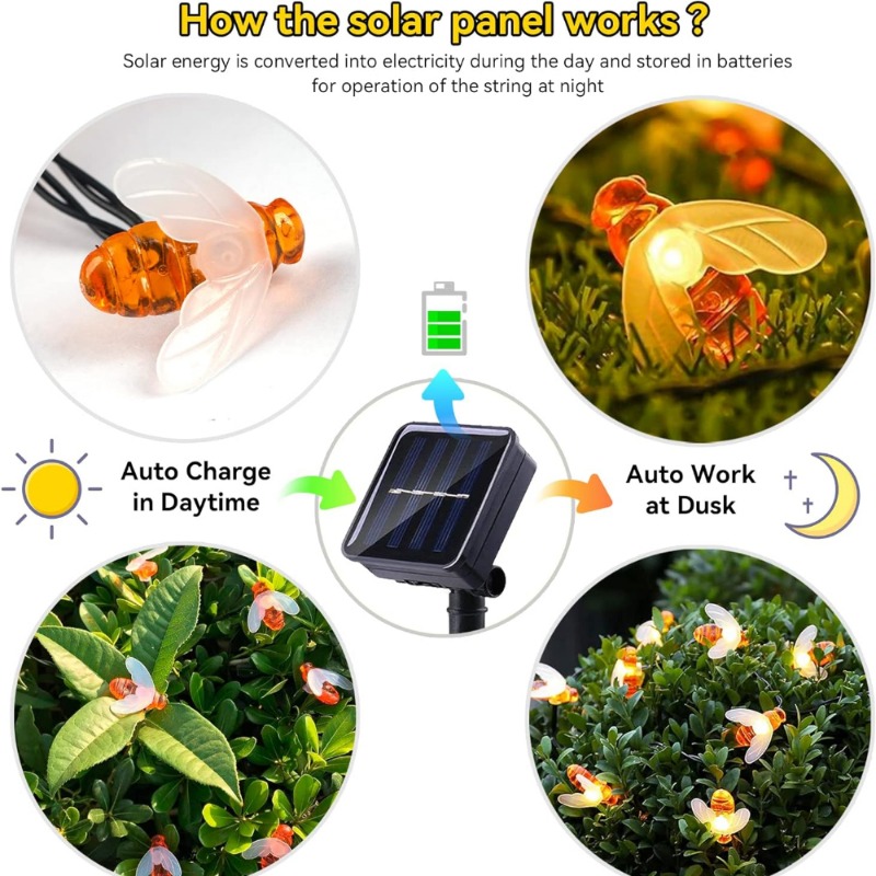 Guirlande lumineuse solaire en - Outdoor Lighting Yard Decoration avis et prix