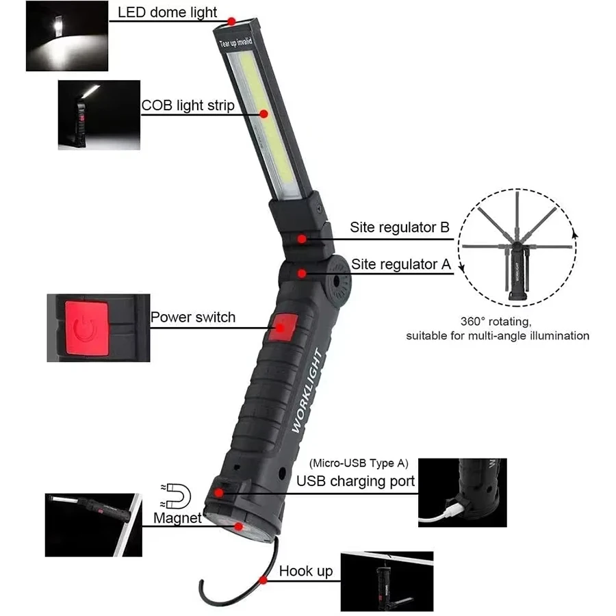 Nouvelle lampe torche LED COB  - Hanging Outdoor Lighting avis et prix