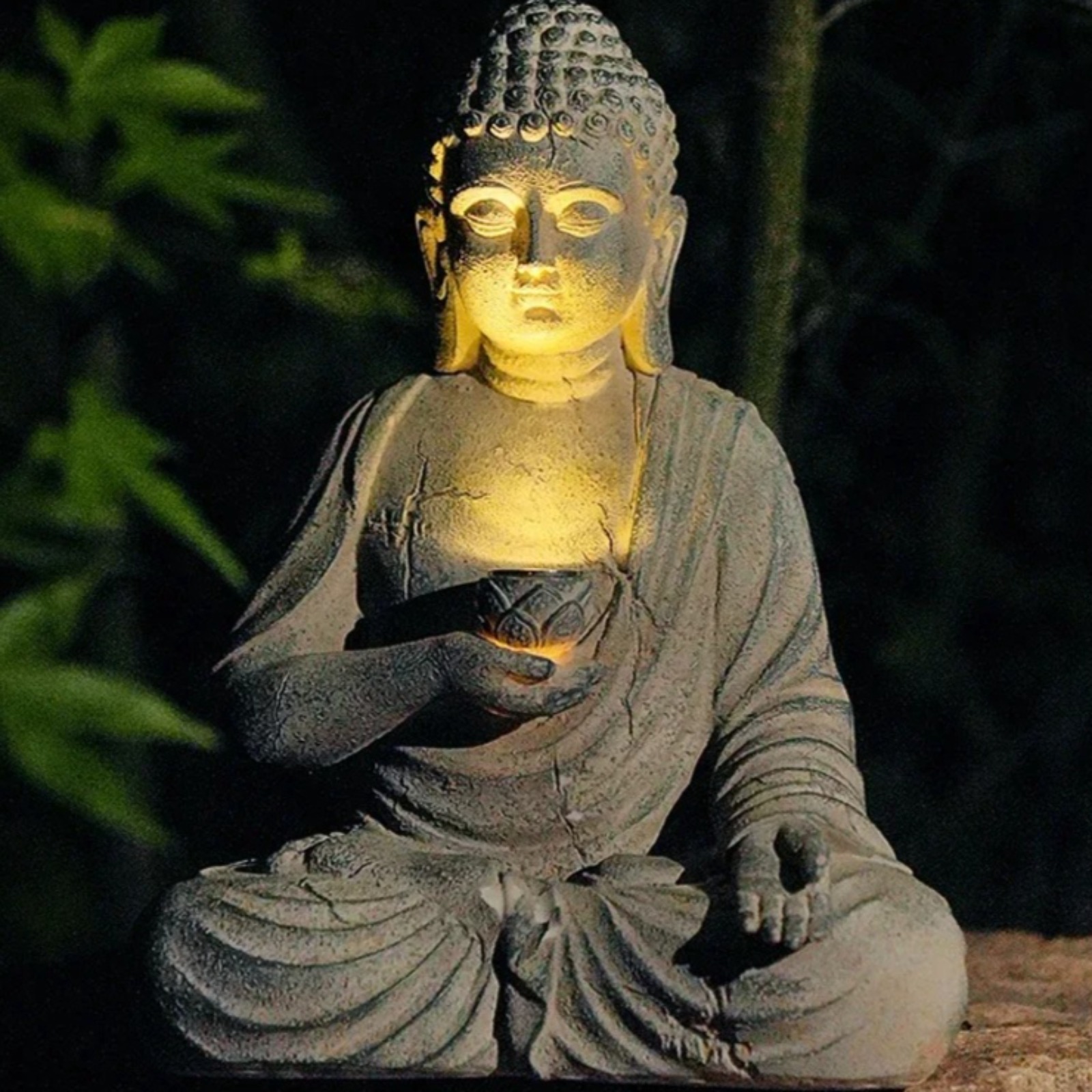 Statue de Bouddha solaire en r - Outdoor Zen Lighting avis et prix