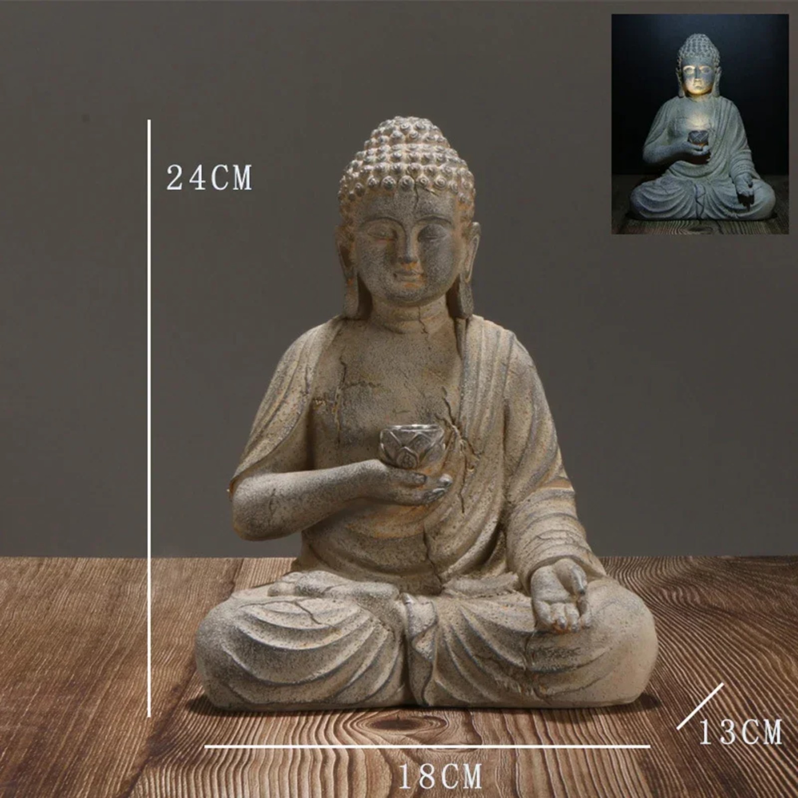 Statue de Bouddha solaire en r - Outdoor Zen Lighting avis et prix