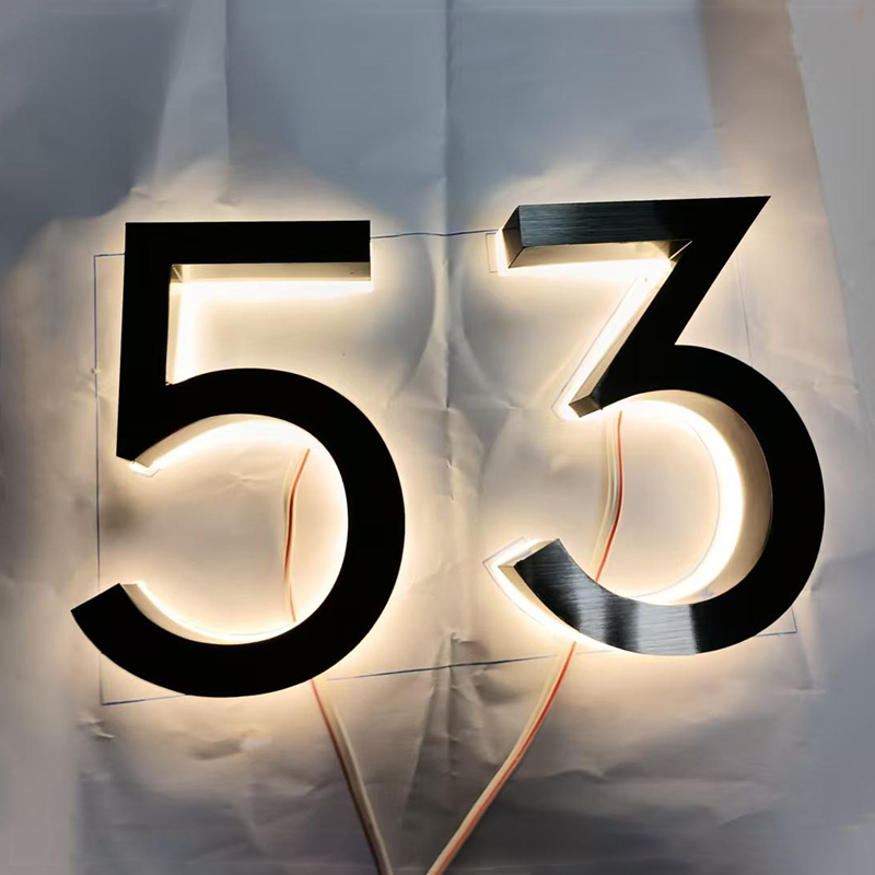 Métal 3D LED numéro de maison  - Outdoor Lighting Logo avis et prix