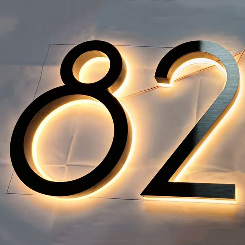 Métal 3D LED numéro de maison  - Outdoor Lighting Logo avis et prix