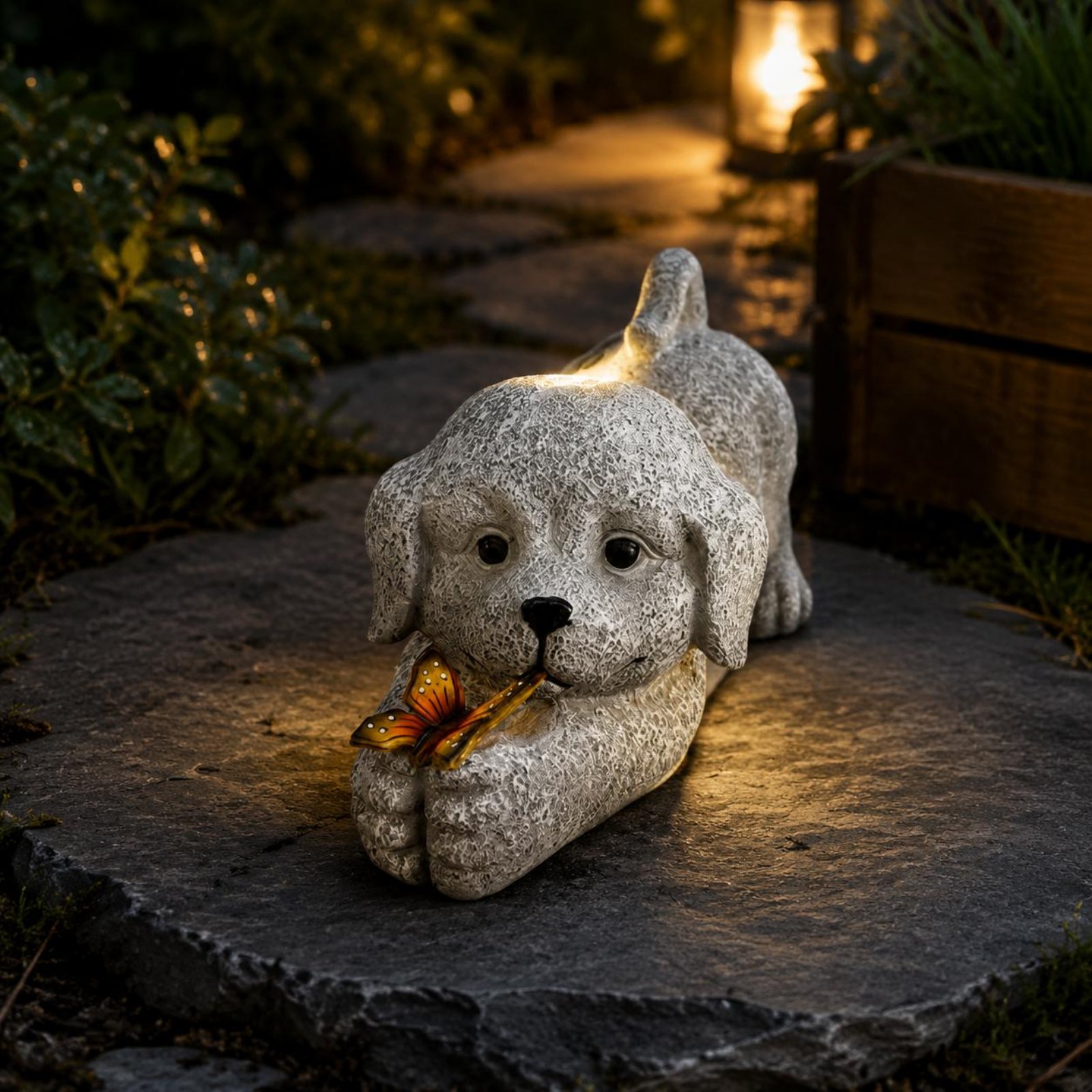 Statue de chien solaire en rés - Outdoor Lighting Yard Decoration avis et prix