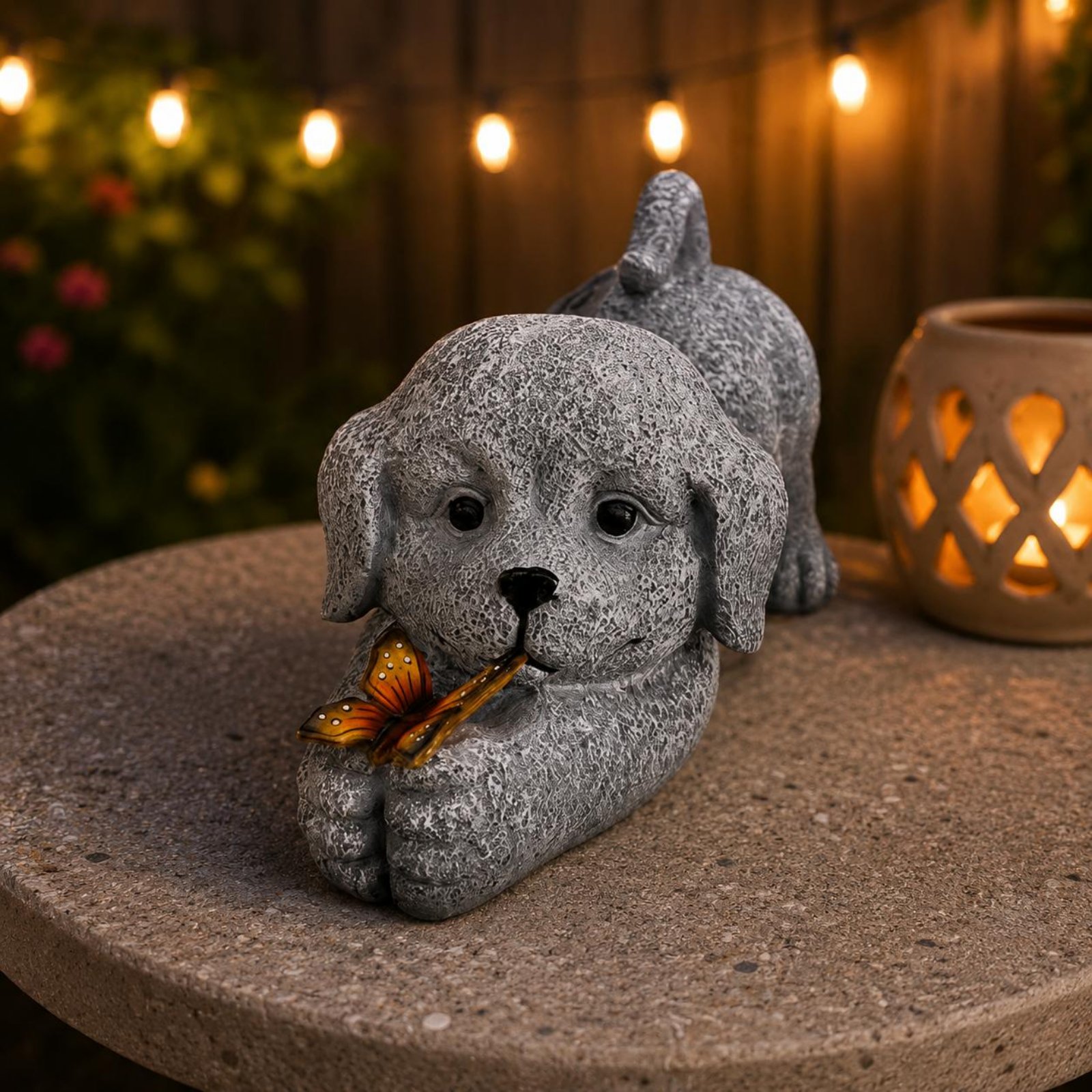 Statue de chien solaire en rés - Outdoor Lighting Yard Decoration avis et prix
