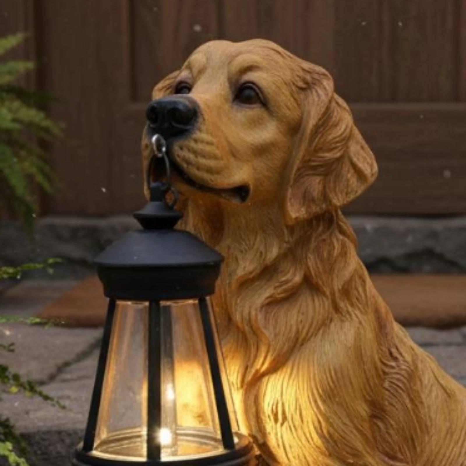 Sculpture de chien en résine d - Outdoor Lighting Yard Decoration avis et prix