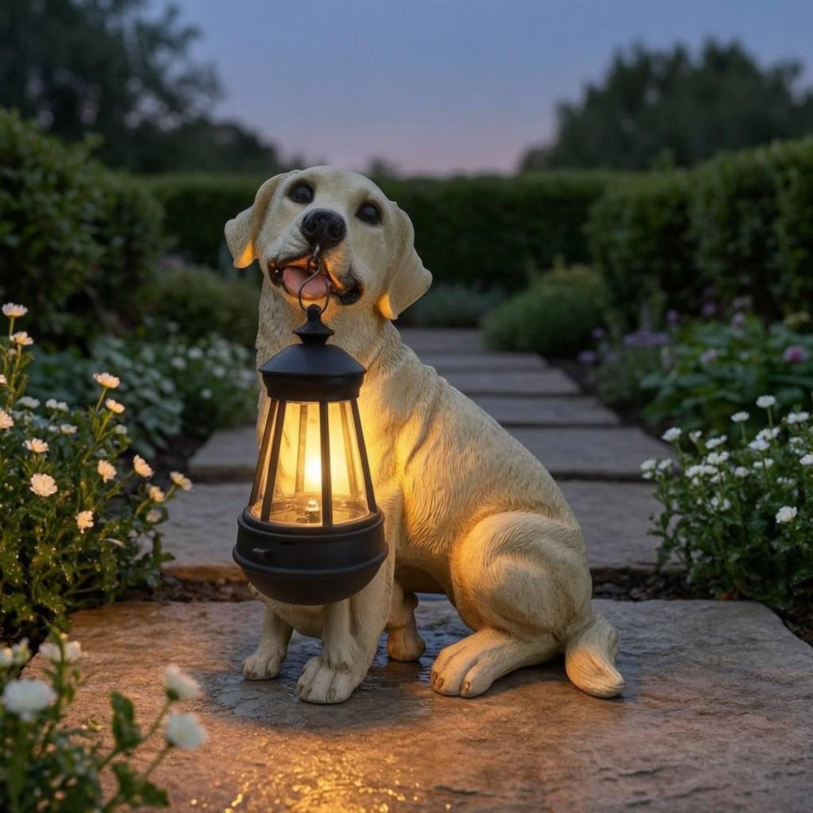 Sculpture de chien en résine d - Outdoor Lighting Yard Decoration avis et prix